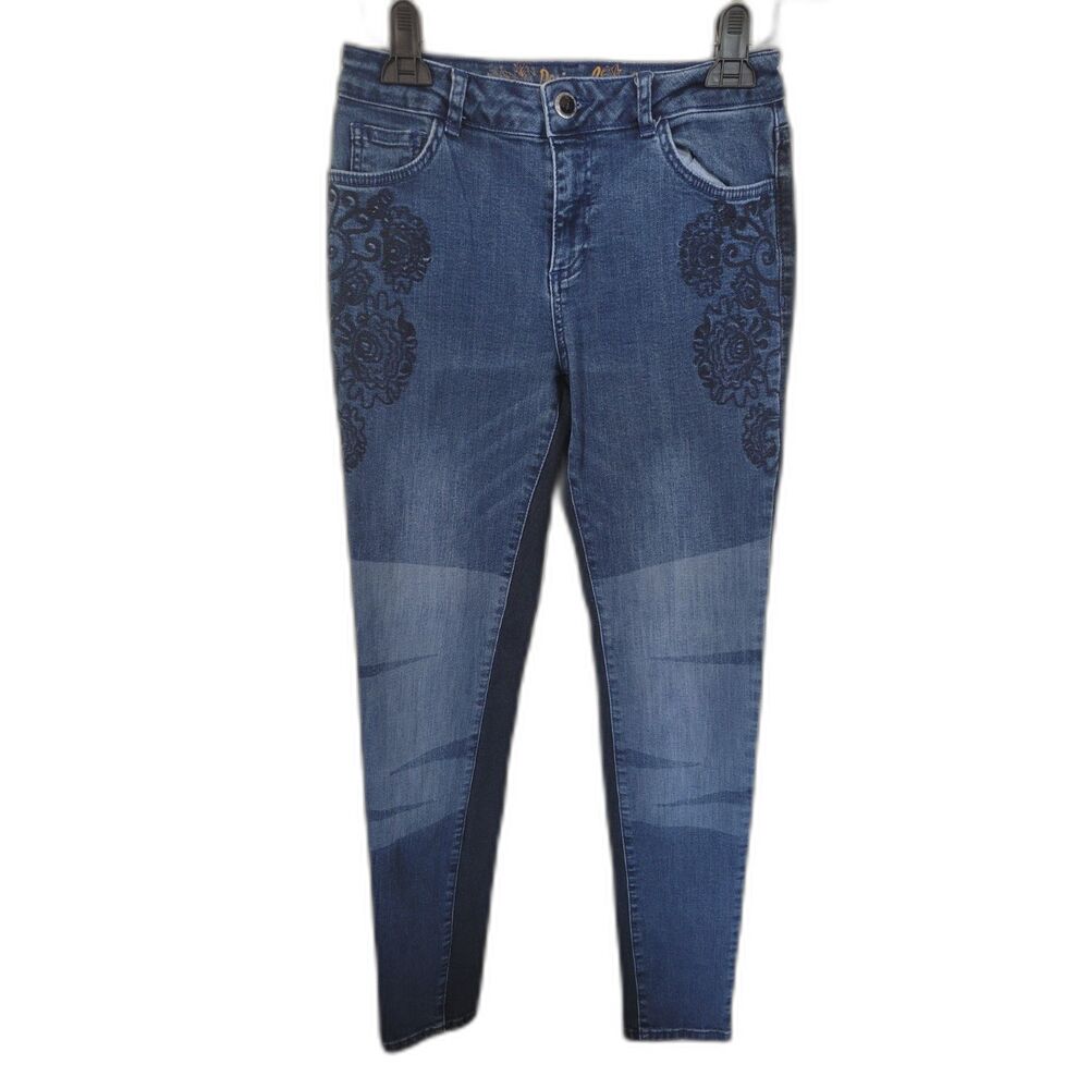 Women's Desigual Embroidered Dual Toned Skinny Jeans